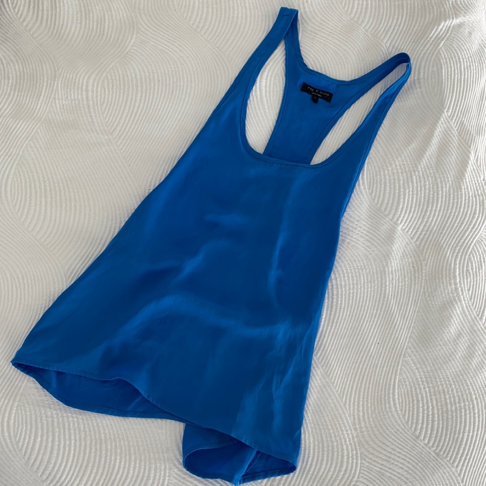 Rag & Bone Blue Silk Tank Top